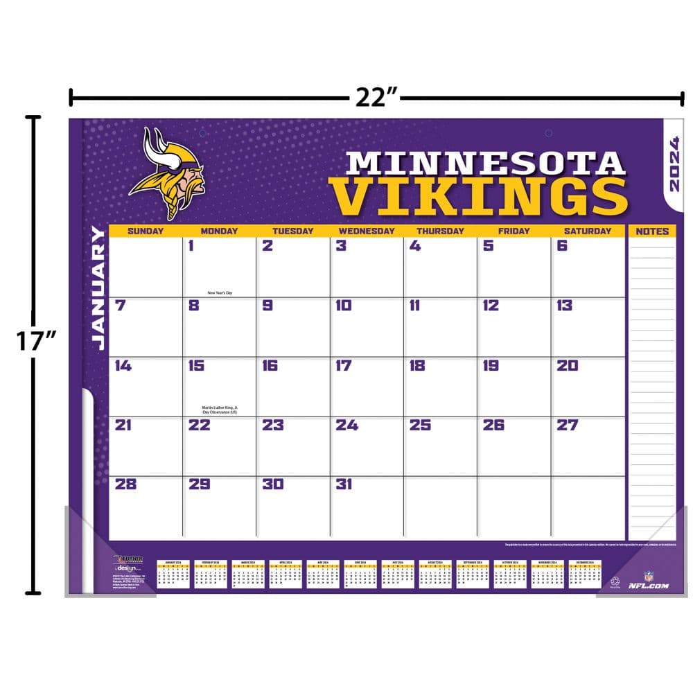 NFL Minnesota Vikings 2024 Desk Pad