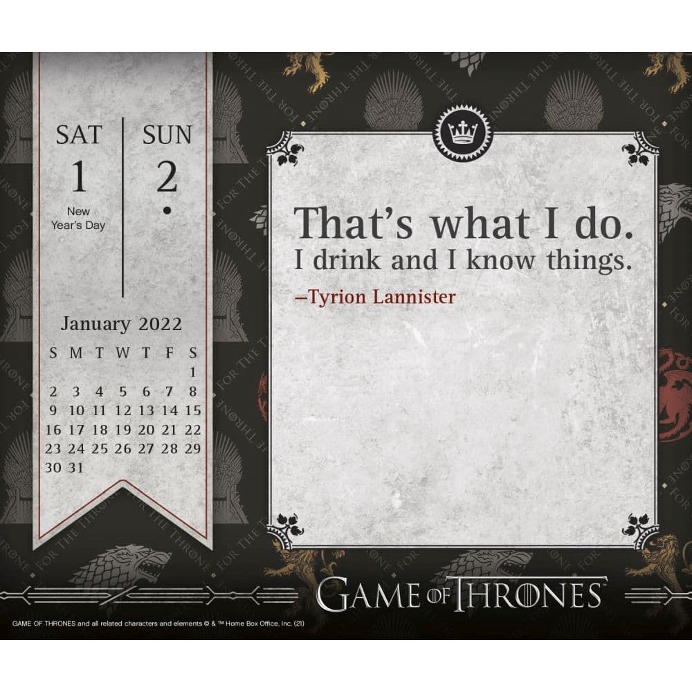 Game Of Thrones 2022 Desk Calendar - Calendars.com