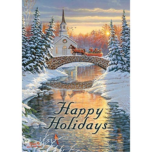Sam Timm Winter Crossing Large Garden Flag