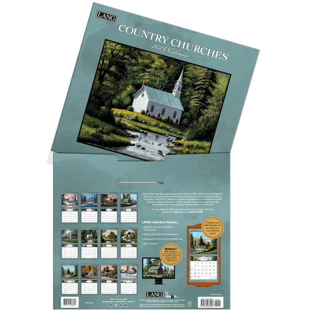 Country Churches 2025 Wall Calendar by Bill Saunders_ALT3