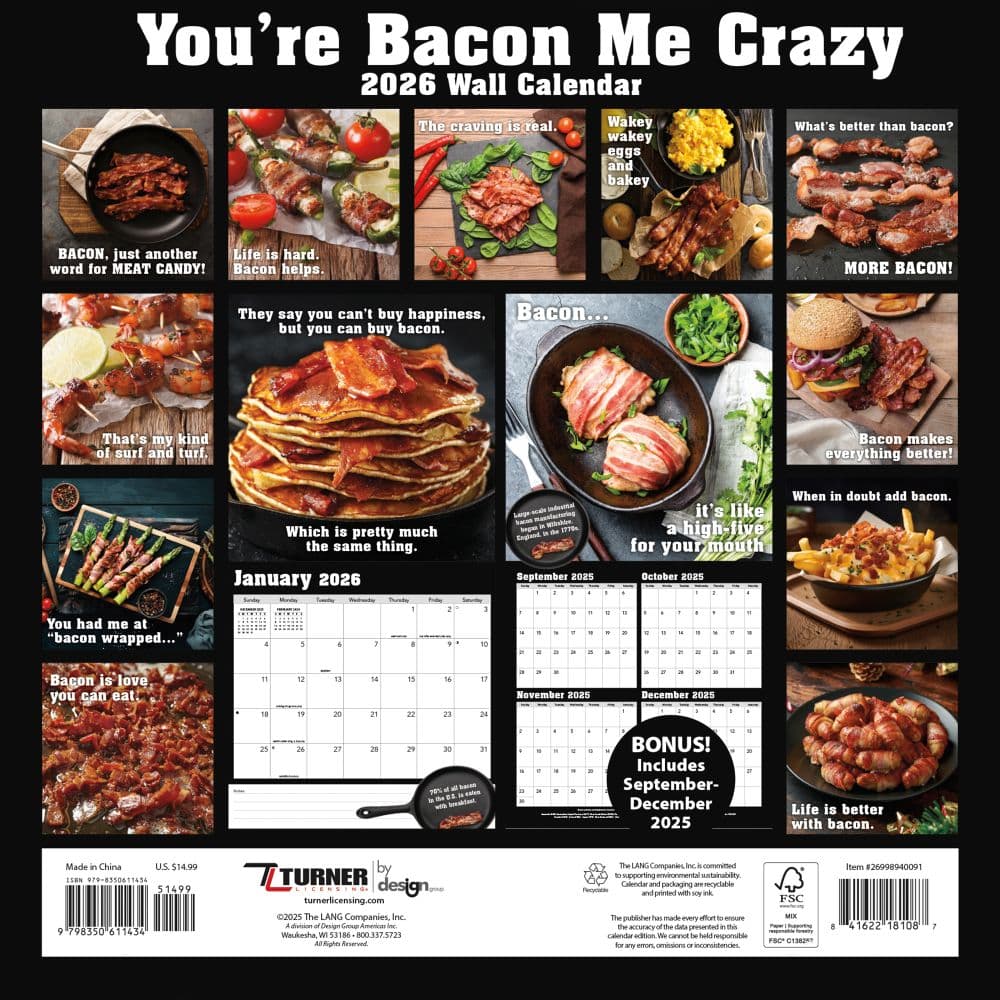 Youre Bacon Me Crazy 2026 Wall Calendar_ALT1