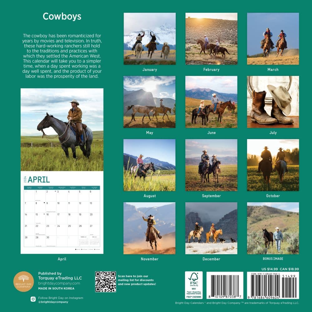 Cowboys 2024 Wall Calendar - Calendars.com