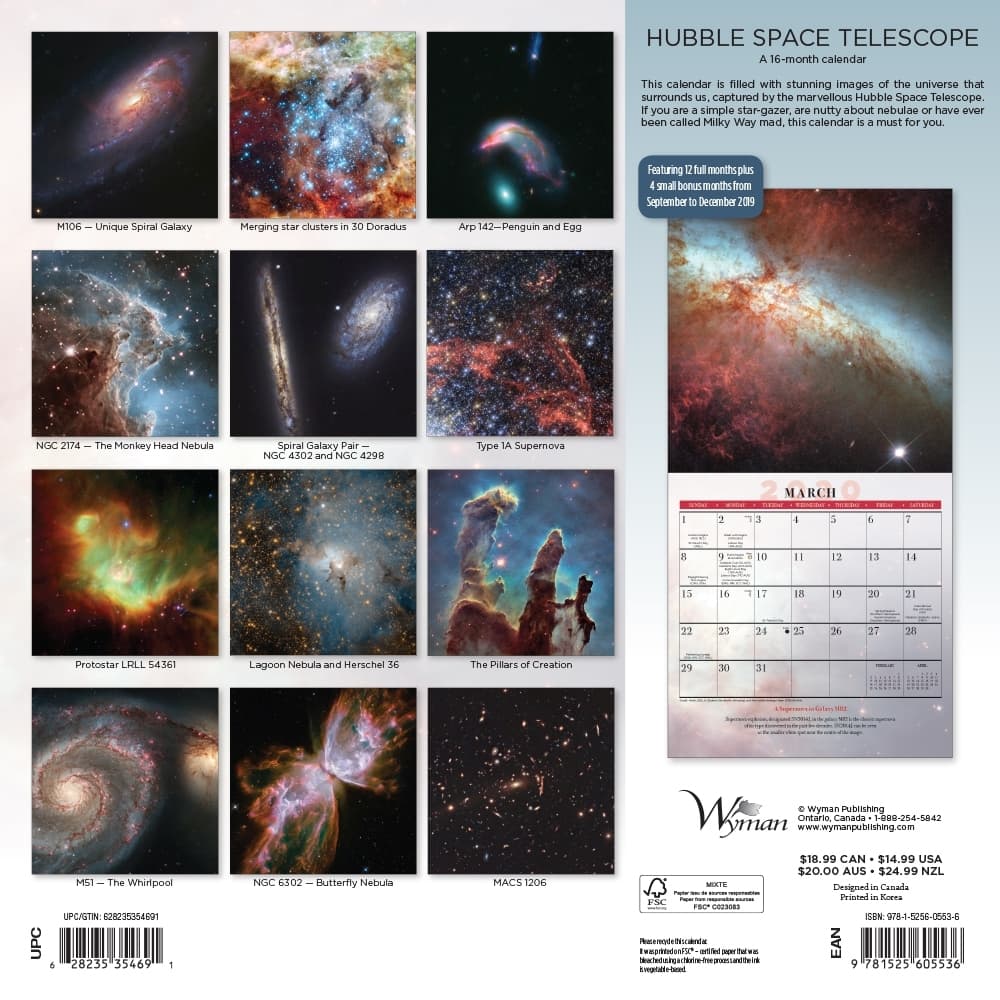 Hubble Space Telescope Wall Calendar - Calendars.com