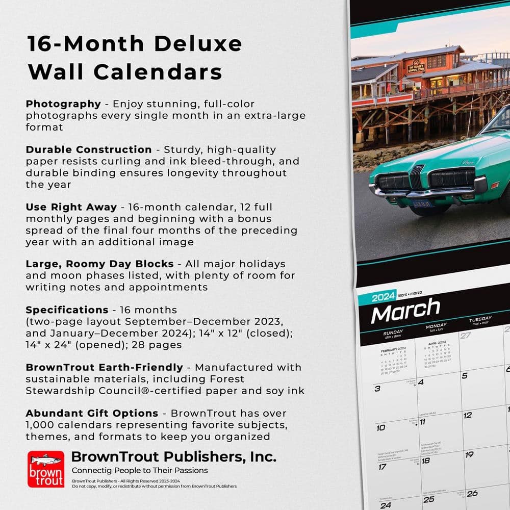American Muscle Cars 2024 Wall Calendar Fourth Alternate Image width=&quot;1000&quot; height=&quot;1000&quot;