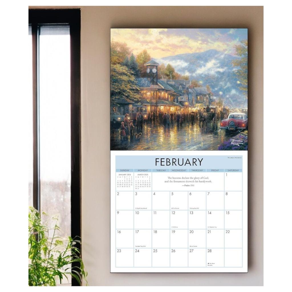 Kinkade Painter of Light Scripture 2025 Wall Calendar interior 4