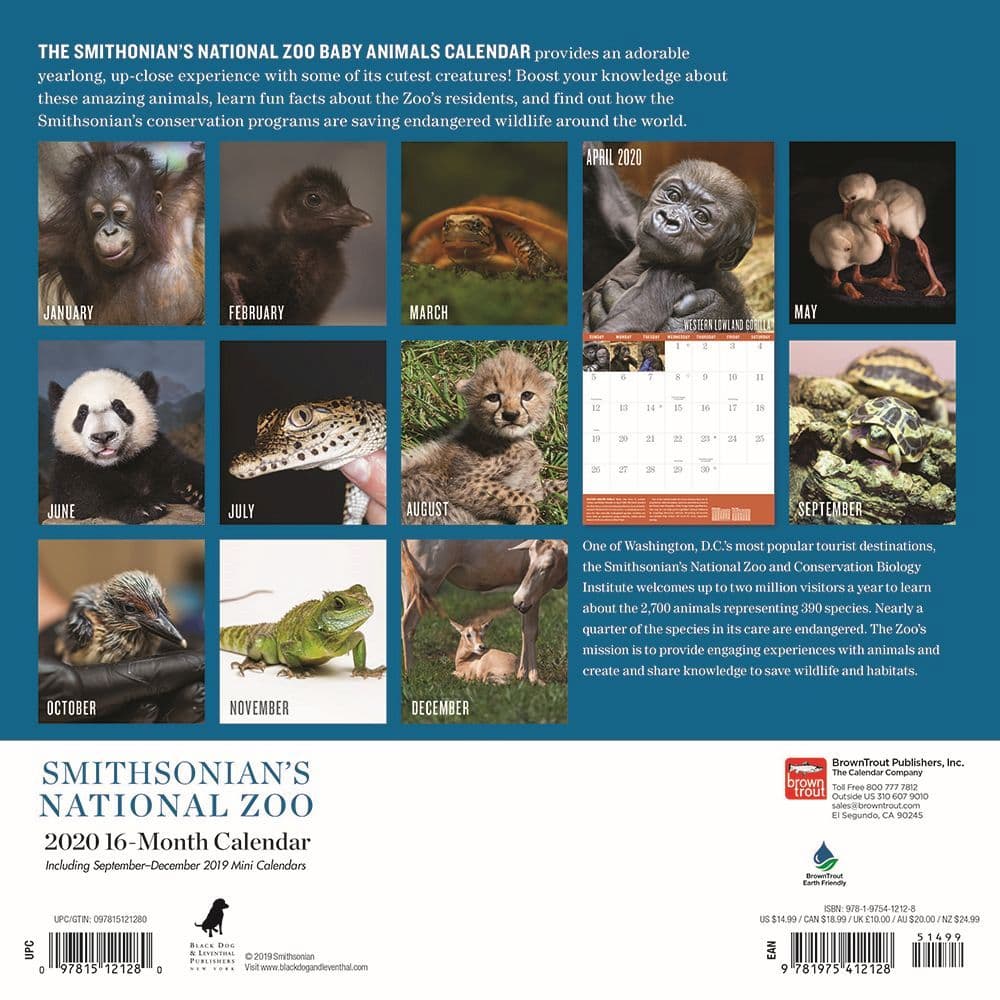 Smithsonian National Zoo Wall Calendar - Calendars.com