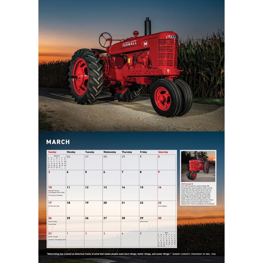 Farmall Tractors 2025 Wall Calendar