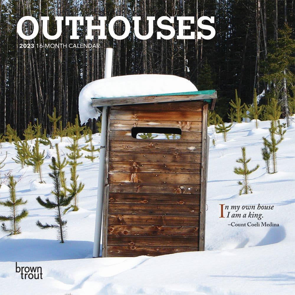 BrownTrout Outhouses 2023 Mini Wall Calendar 7x7