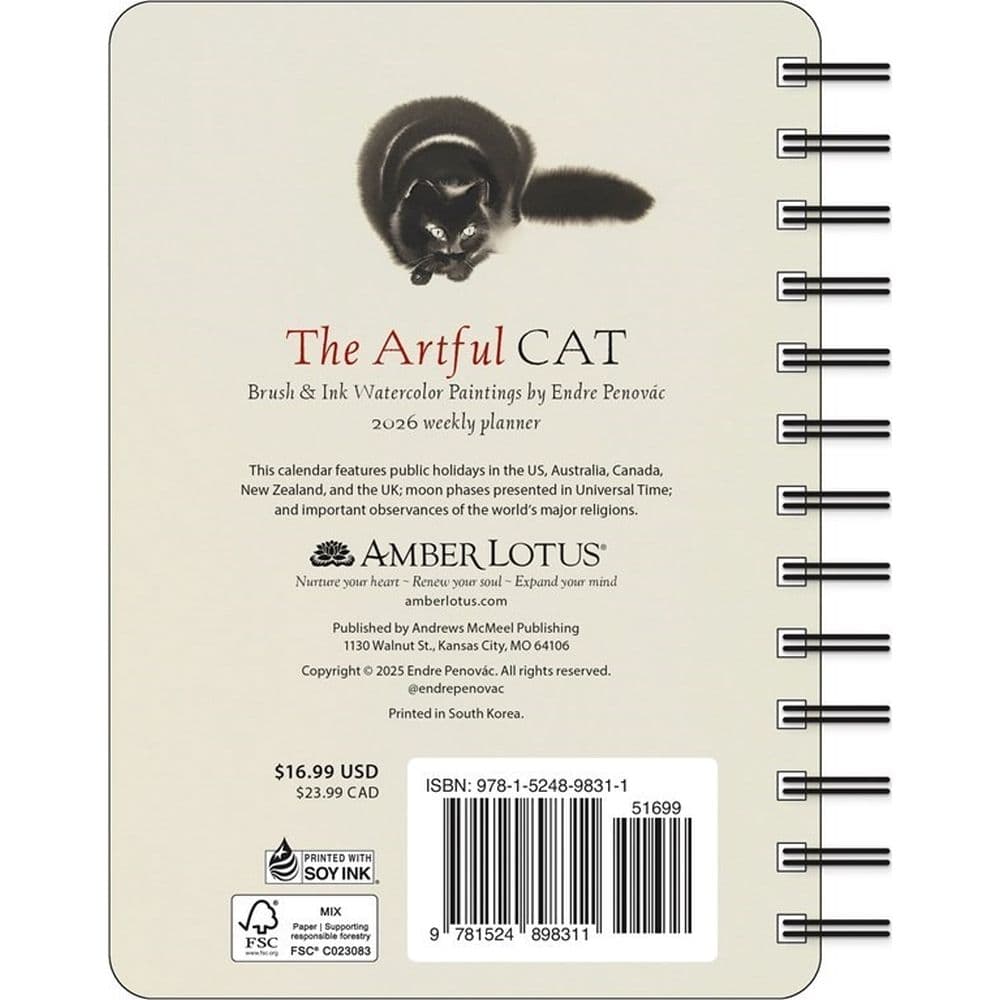 Artful Cat Weekly 2026 Planner First Alternate Image
