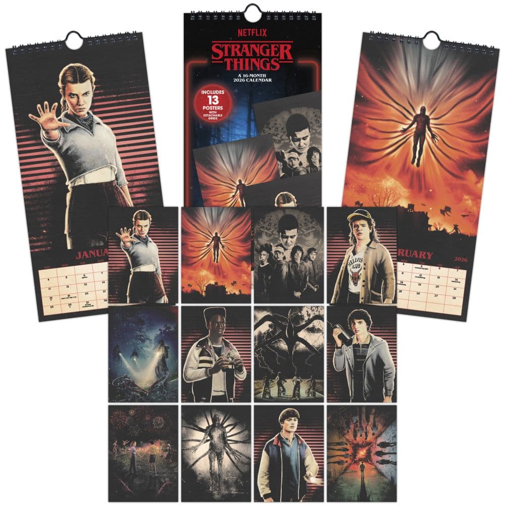 Stranger Things 2026 Slim Wall Calendar Eighth Alternate Image