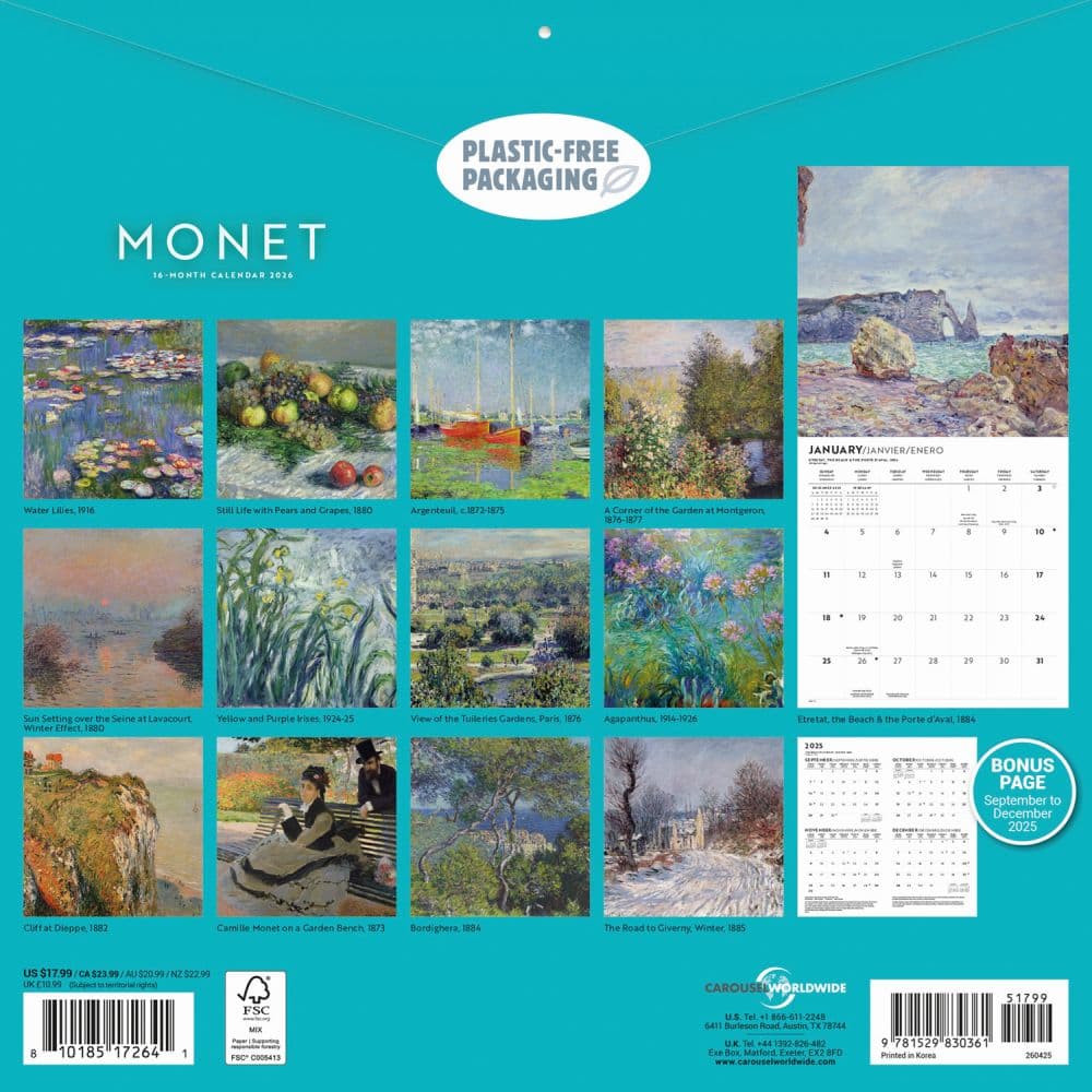 Monet 2026 Wall Calendar First Alternate Image