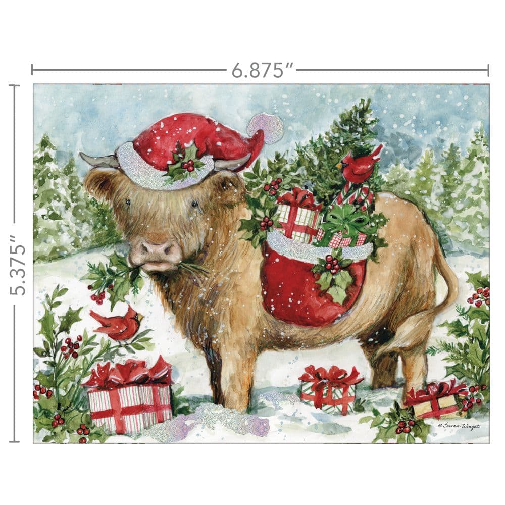 Holiday Highland Cow Boxed Christmas Cards Fifth Alternate Image