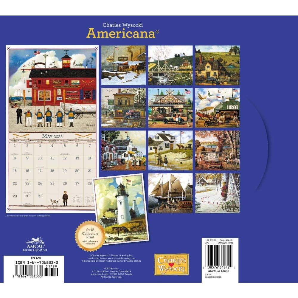 Wysocki Americana Amcal 2022 Wall Calendar - Calendars.com