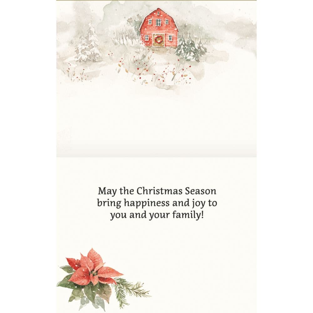 Poinsettia Village Boxed Christmas Cards Alt1