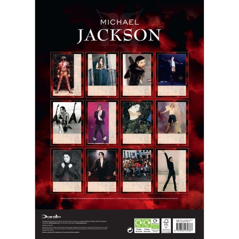 Michael Jackson Poster 2025 Wall Calendar First Alternate Image