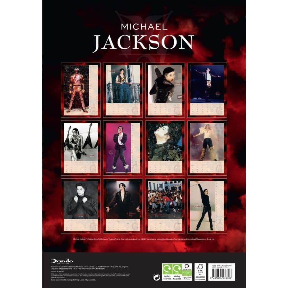 Michael Jackson Poster 2025 Wall Calendar