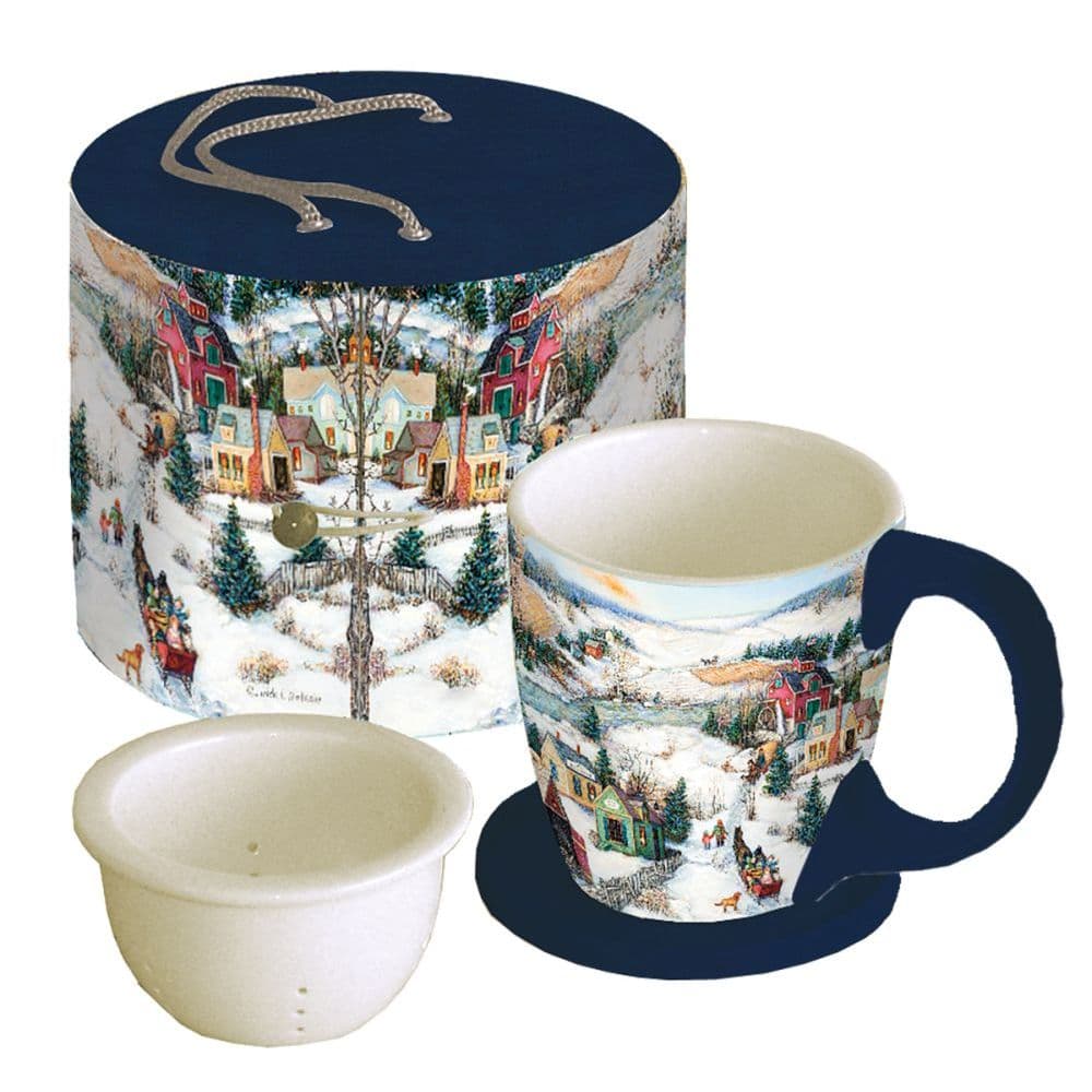 Sleigh Ride Tea Cup Set by Linda Nelson Stocks