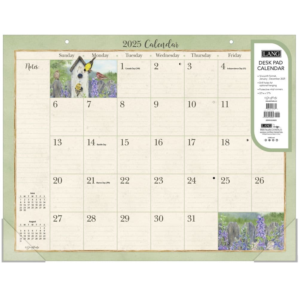 image Birds in the Garden by Jane Shasky 2025 Desk Pad _Main Image