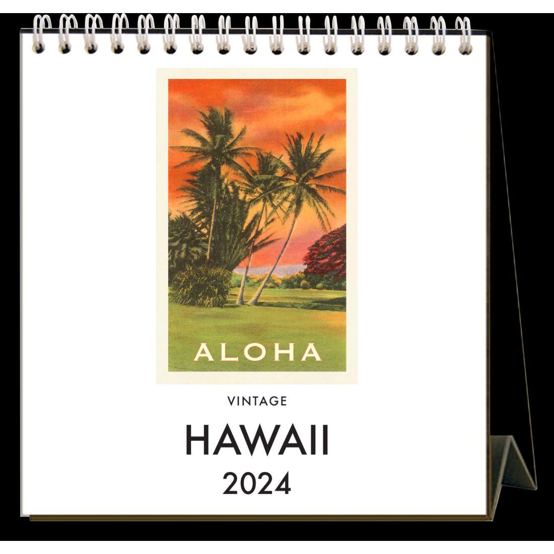 Hawaii Nostalgic 2024 Easel Desk Calendar