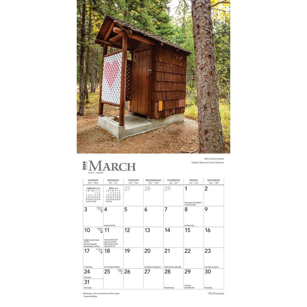 Outhouses 2024 Mini Wall Calendar Second Alternate Image width=&quot;1000&quot; height=&quot;1000&quot;