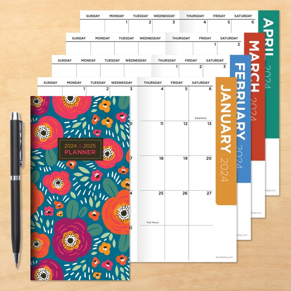 Bright Blooms 2yr 2024 Pocket Planner Seventh Alternate Image width=&quot;1000&quot; height=&quot;1000&quot;