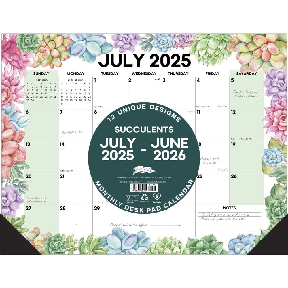 Succelents Academic 2026 Monthly Desk Pad Main Image_ALT2