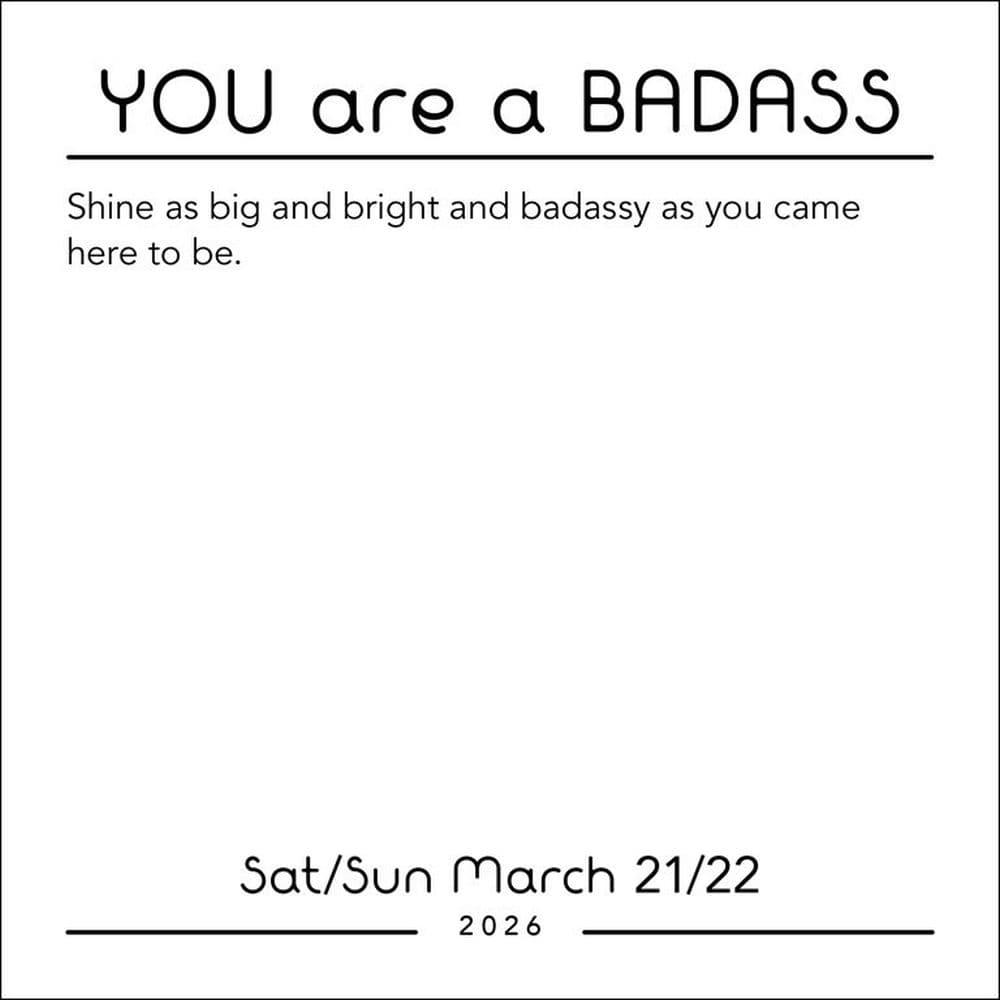 You Are a Badass 2026 Desk Calendar Third Alternate Image