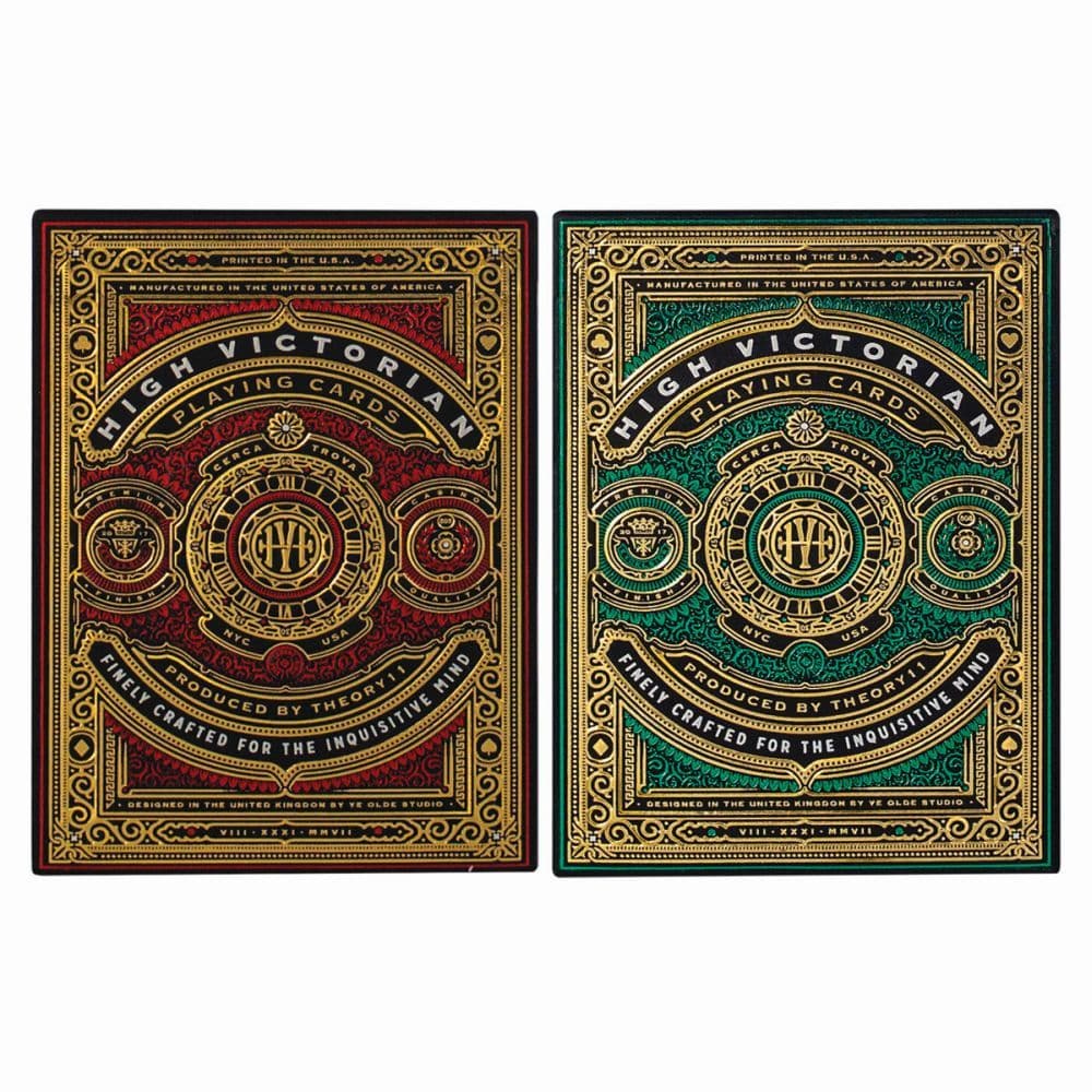 High Victorian Red or Green Playing Cards Main Image