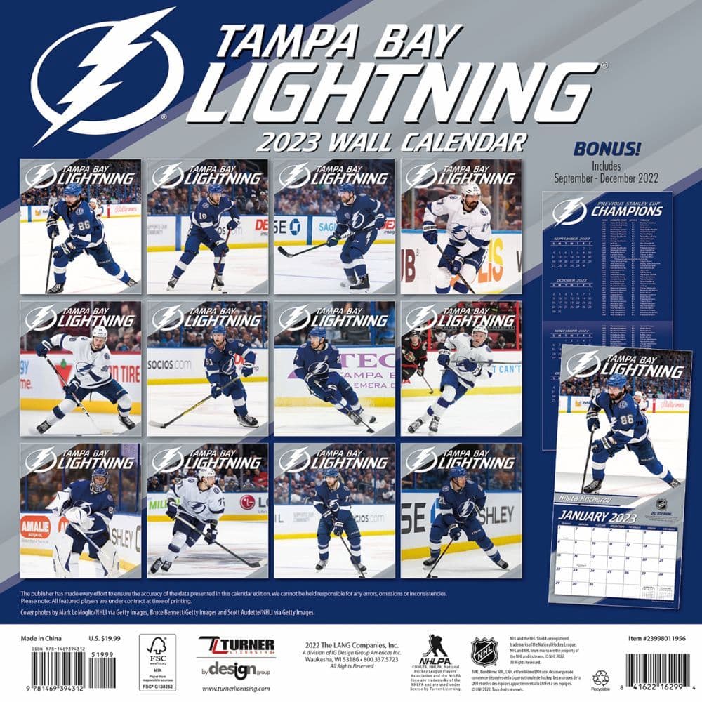 NHL Tampa Bay Lightning 2023 Wall Calendar - Calendars.com