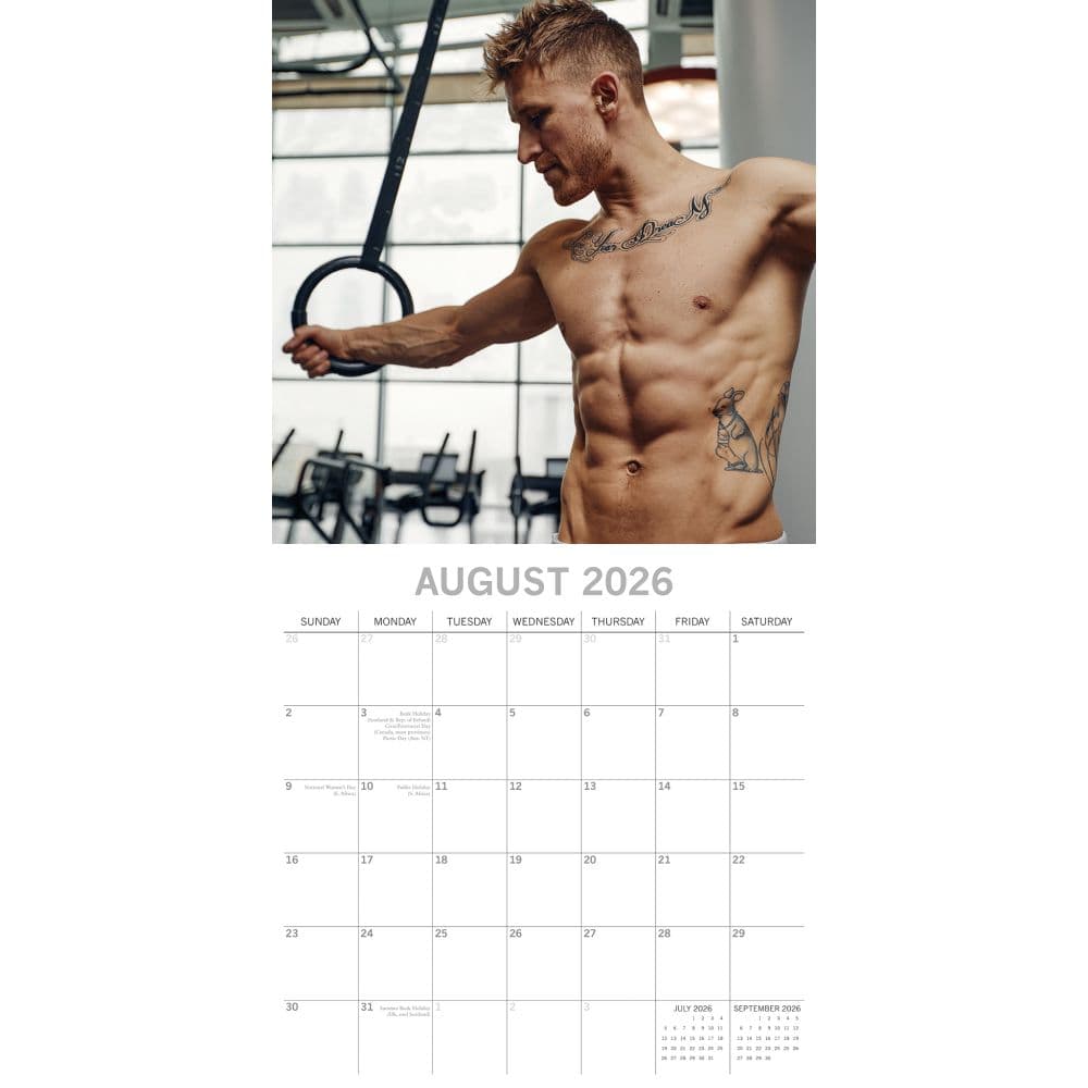 Hot Shirtless Men 2026 Wall Calendar Third Alternate Image