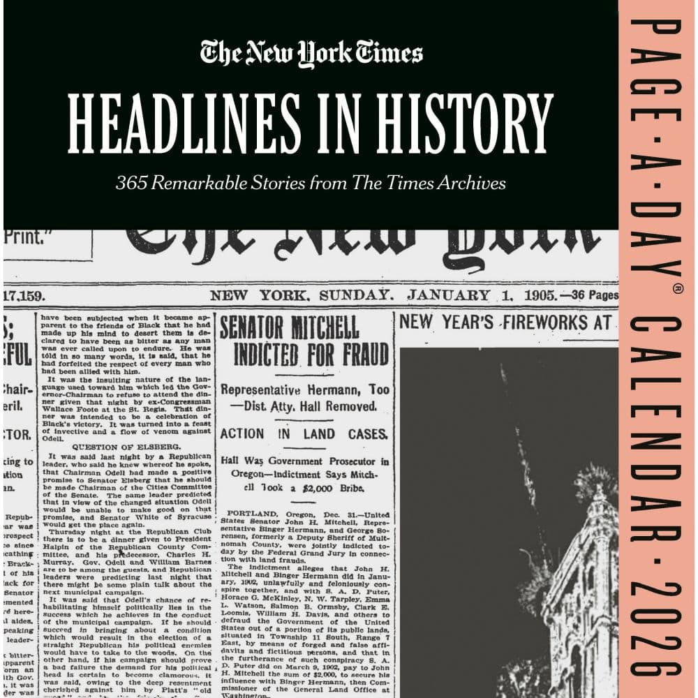 New York Times Headlines in History 2026 Desk Calendar Third Alternate Image