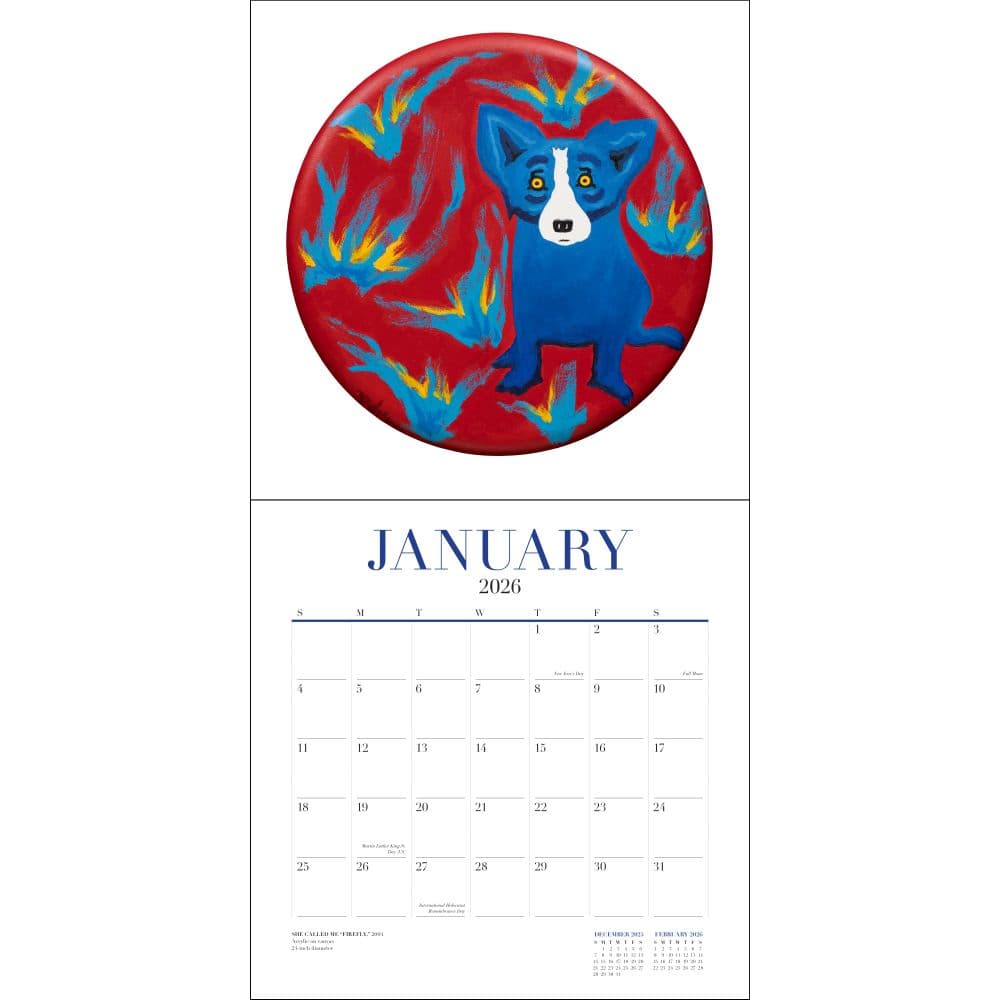 Blue Dog by George Rodrigue 2026 Wall Calendar Second Alternate Image