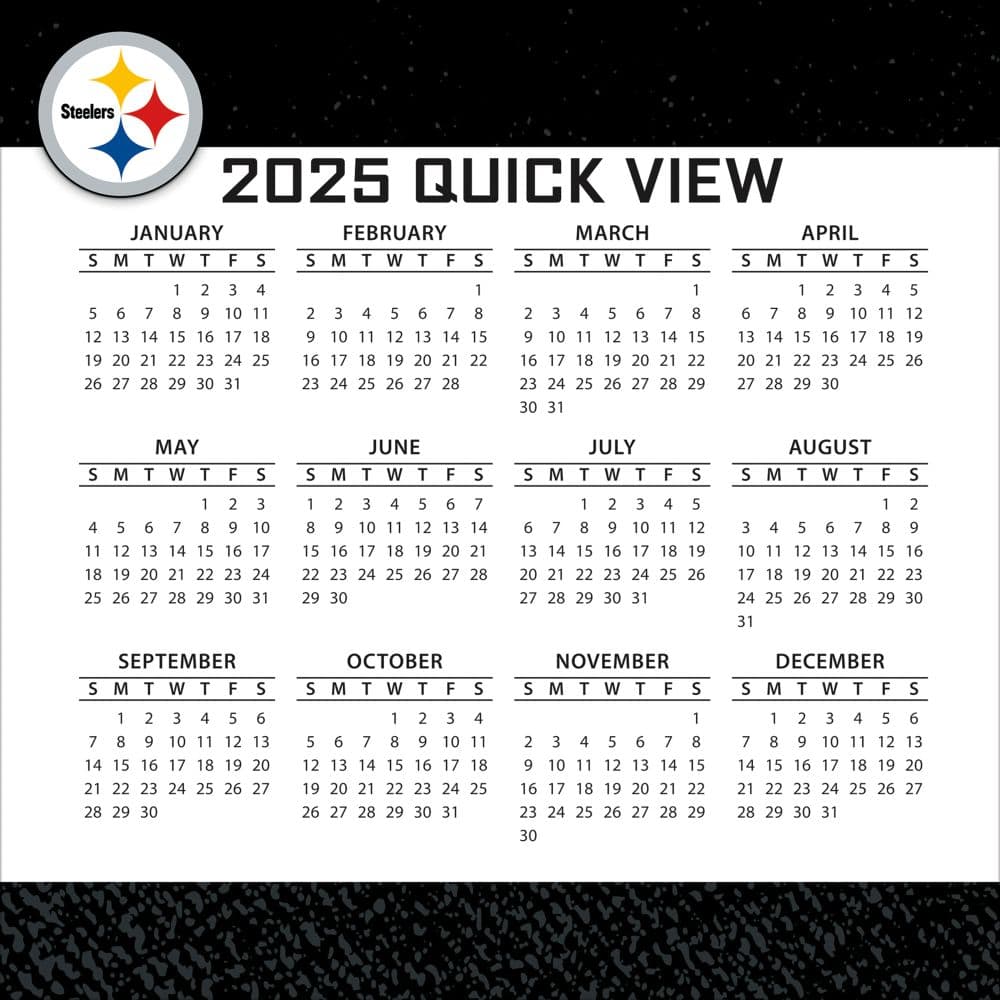 NFL Pittsburgh Steelers 2025 Desk Calendar Third Alternate Image