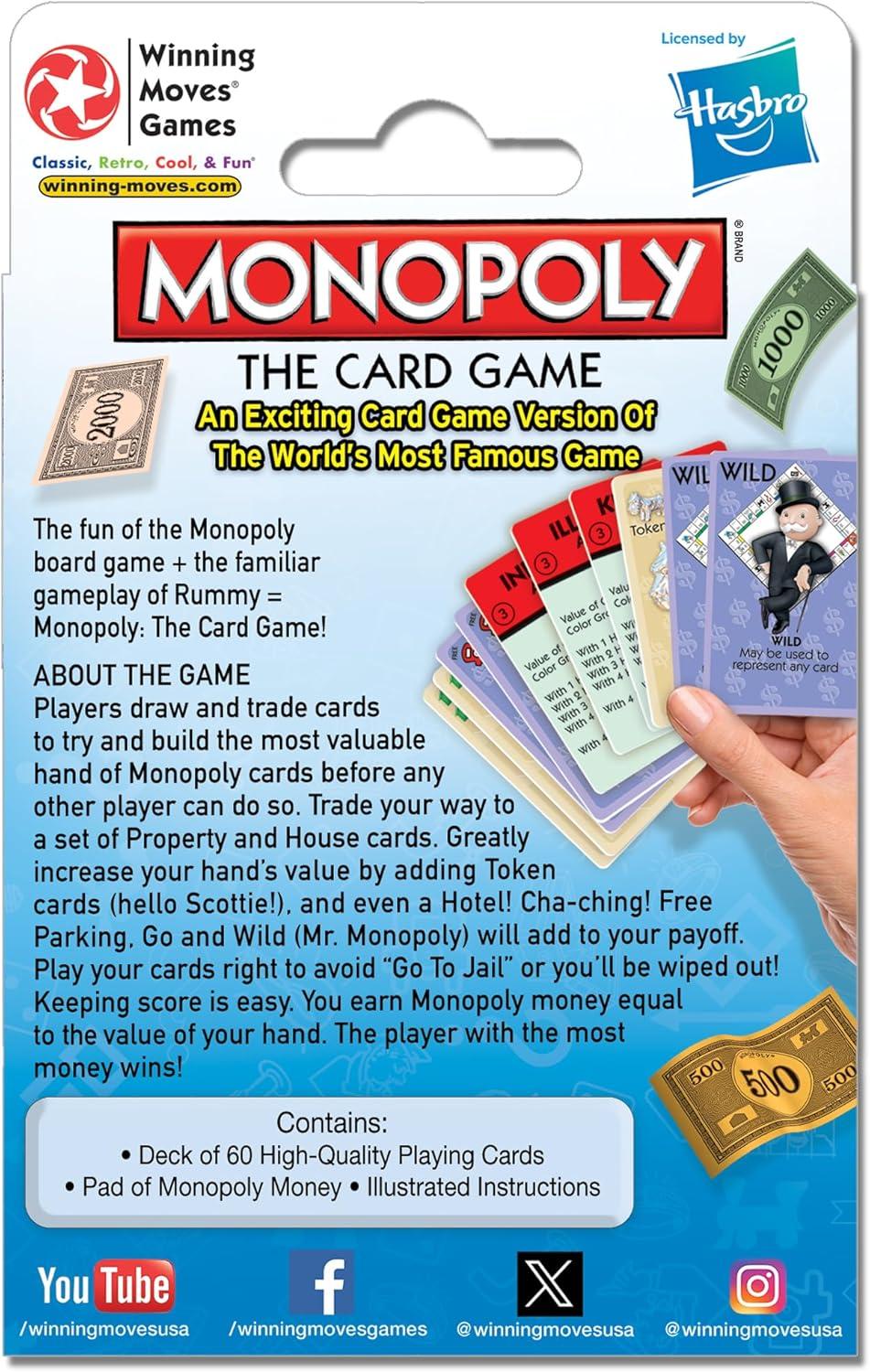 Monopoly The Card Game back of box