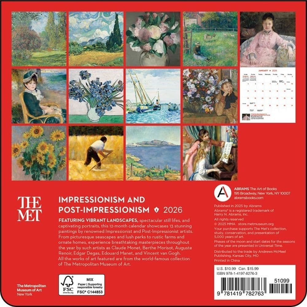 Impressionist Blooms 2026 Mini Wall Calendar First Alternate Image
