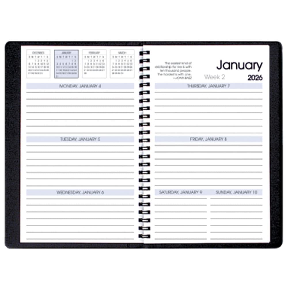 Black Tan Carriage Weekly 2026 Planner First Alternate Image