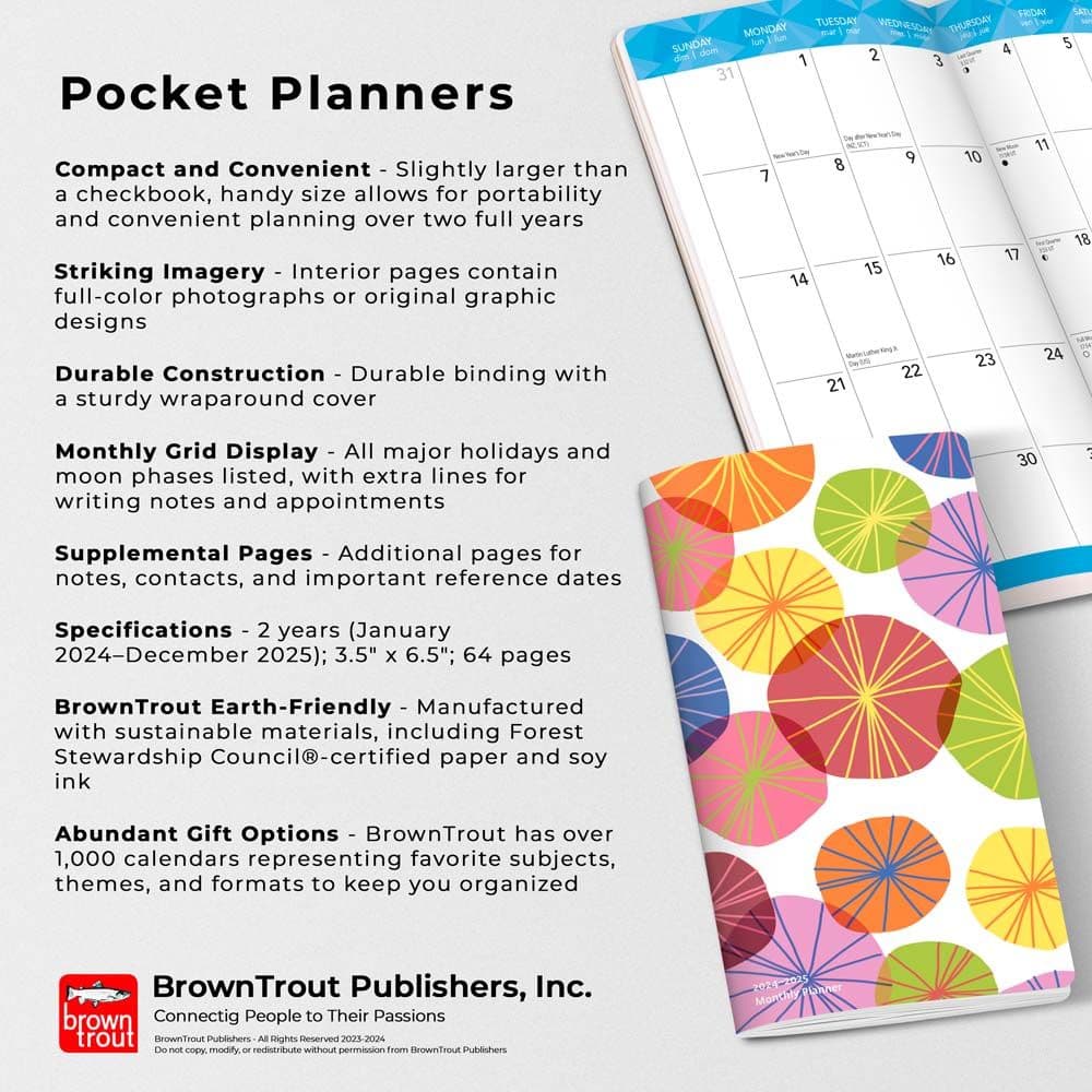 Verdant Blooms 2 Year Pocket 2024 Planner Fourth Alternate Image width=&quot;1000&quot; height=&quot;1000&quot;
