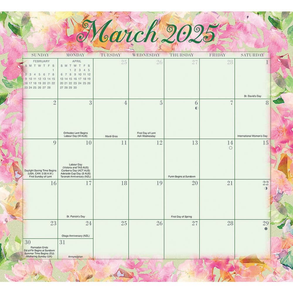 Floral Jumbo Magic Grip 2025 Wall Calendar