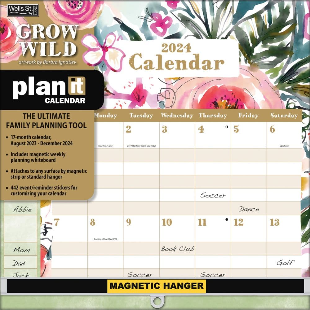 Grow Wild Plan It 2024 Wall Calendar Main Image