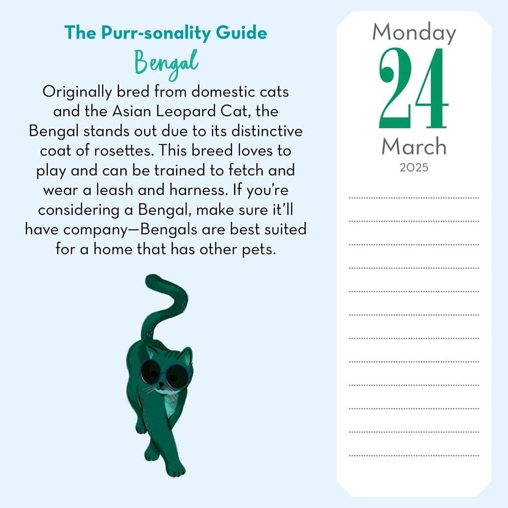 Cat Trivia 2025 Desk Calendar Third Alternate Image width="1000" height="1000"