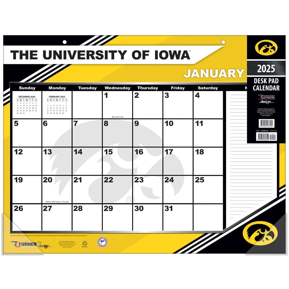 COL Iowa Hawkeyes 2025 Desk Pad Main Product Image