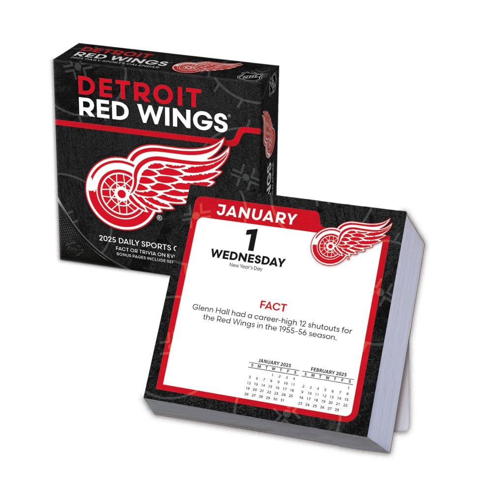 image NHL Detroit Red Wings 2025 Desk Calendar Main Image