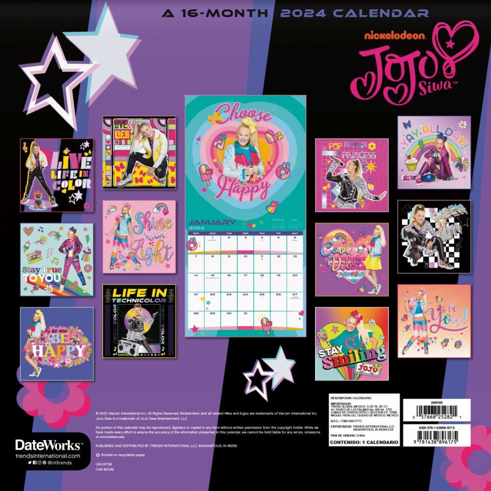 JoJo Siwa 2024 Wall Calendar