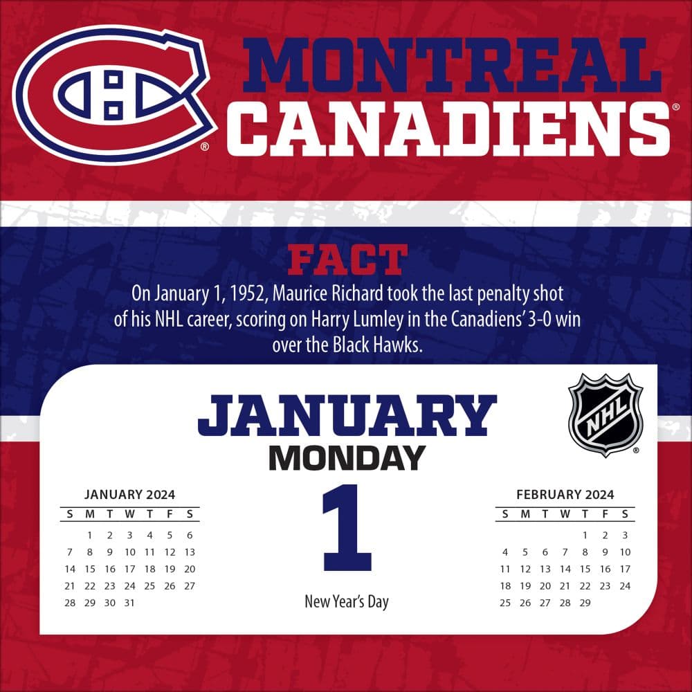 Montreal Canadiens 2024 Desk Calendar