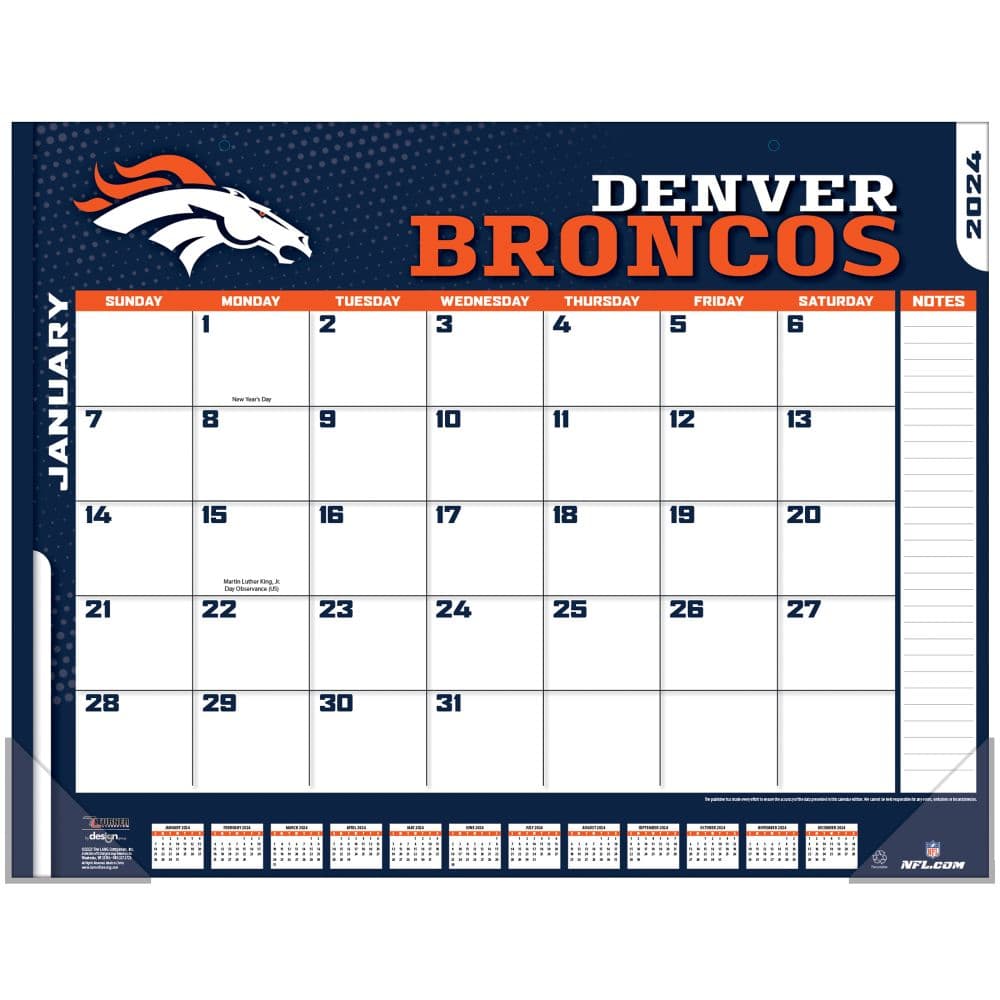 NFL Denver Broncos 2024 Desk Pad First Alternate Image width=&quot;1000&quot; height=&quot;1000&quot;