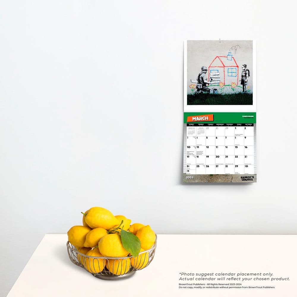 Banksys Graffiti 2024 Mini Wall Calendar