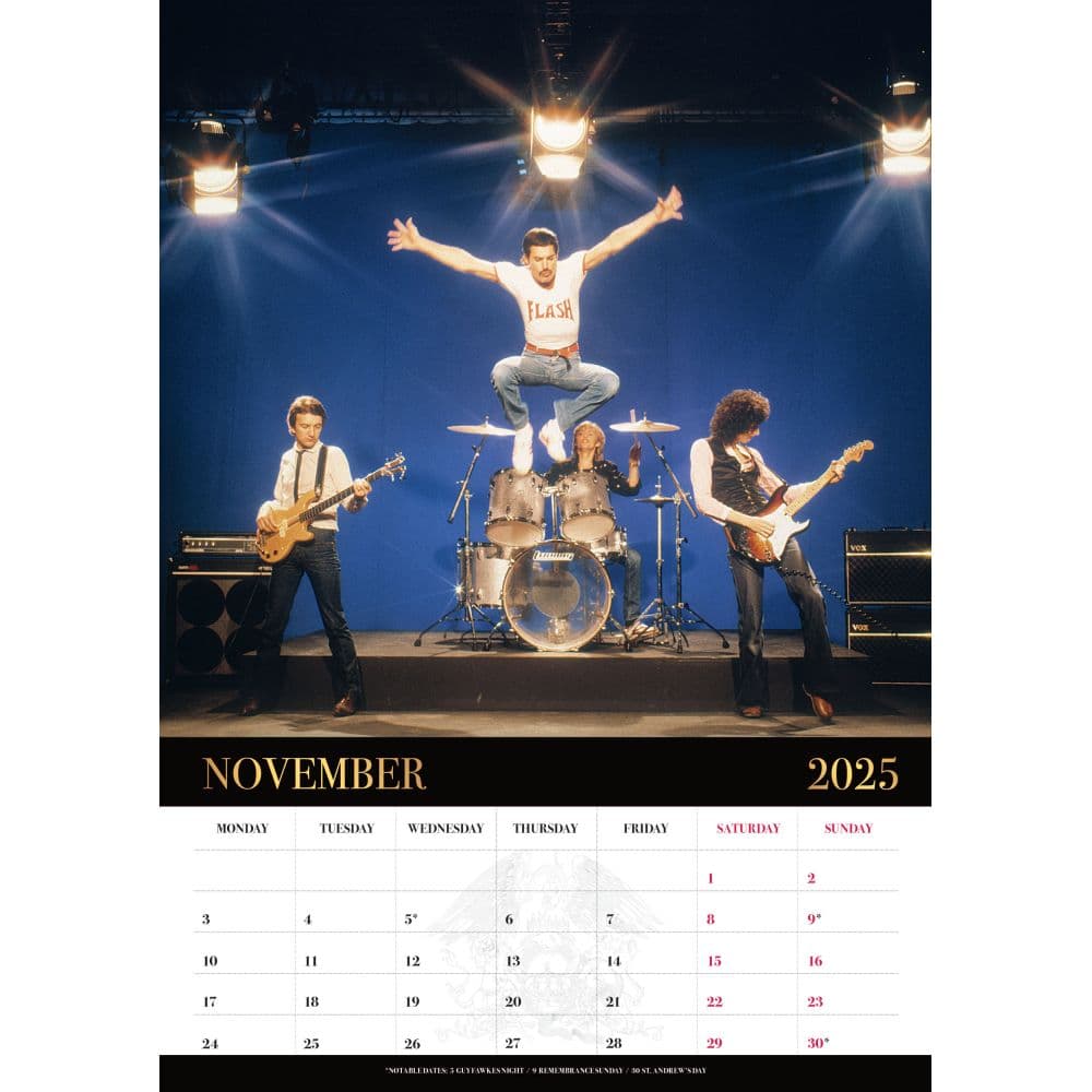 Queen Poster 2025 Wall Calendar Fourth Alternate Image