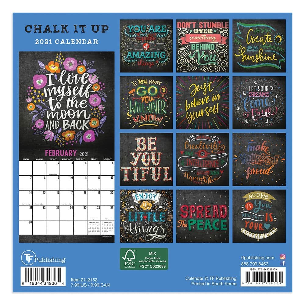 Chalk It Up Mini Wall Calendar