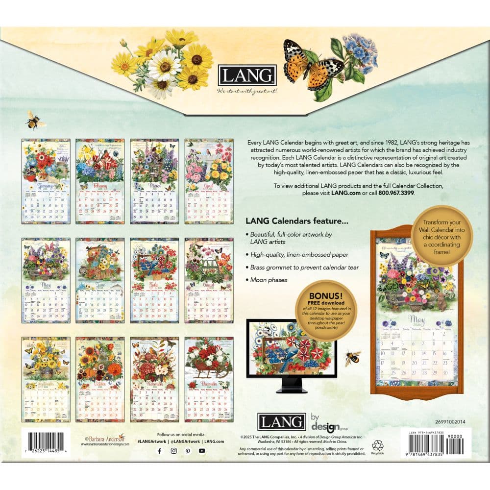Garden Botanicals 2026 Wall Calendar by Barbara Anderson_ALT2