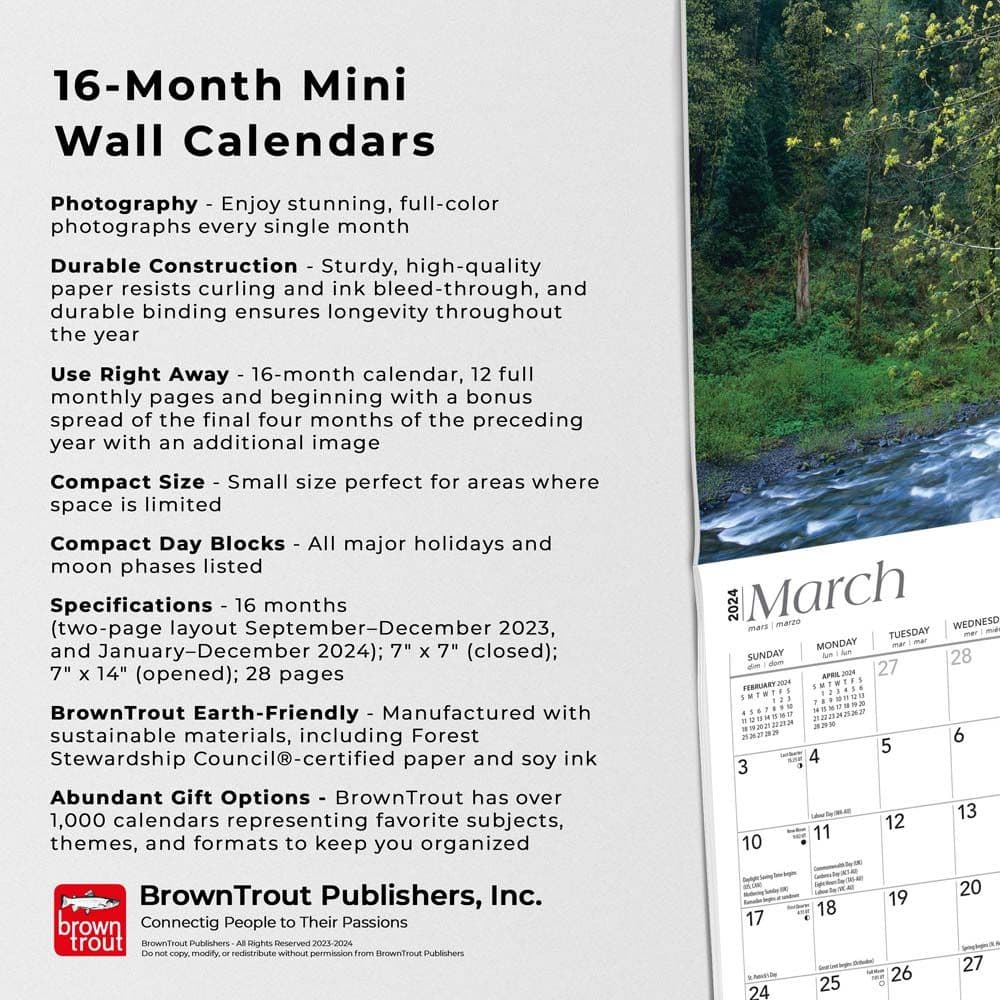 Oregon 2025 Mini Wall Calendar